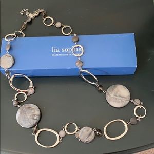 Lia Sophia Silver and Gray Necklace